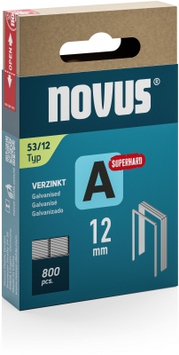 Capse Novus din sarma subtire, A tip 53, super rezistente 12 mm, 800 buc/cutie